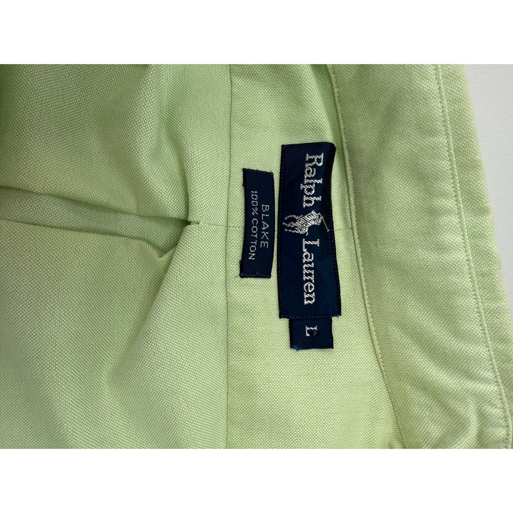 Polo Ralph Lauren Blake Green Cotton Oxford Button Down Shirt Mens Large Vintage - Picture 6 of 8